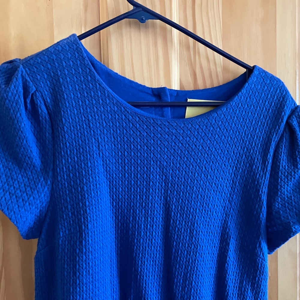 Maeve Anthropologie Textured Blue Dress Small - Picture 3 of 9